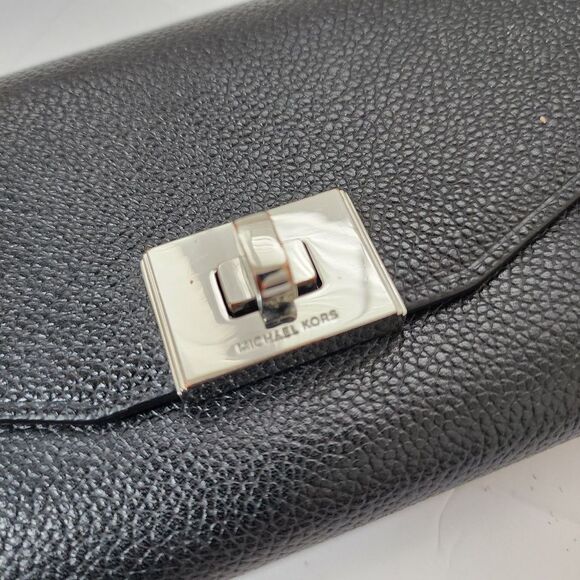 Michael Kors Women's Black Twist Lock Wallet - Picture 3 of 10